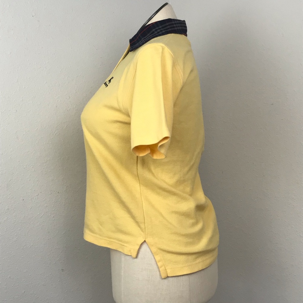 Burberrys Polo Shirt ; Short Sleeve Women’s Size S Color Yellow Nova Check Neck - Picture 2 of 13